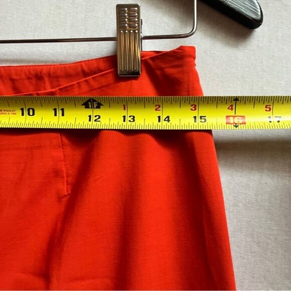 Piazza Sempione Audrey vibrant orange wool rayon blend taper pants Sz 30" - Picture 12 of 13